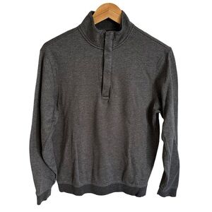 Hart Schaffner Marx Mens Small Gray Quarter Zip Pullover Shirt Cotton Knit Grey